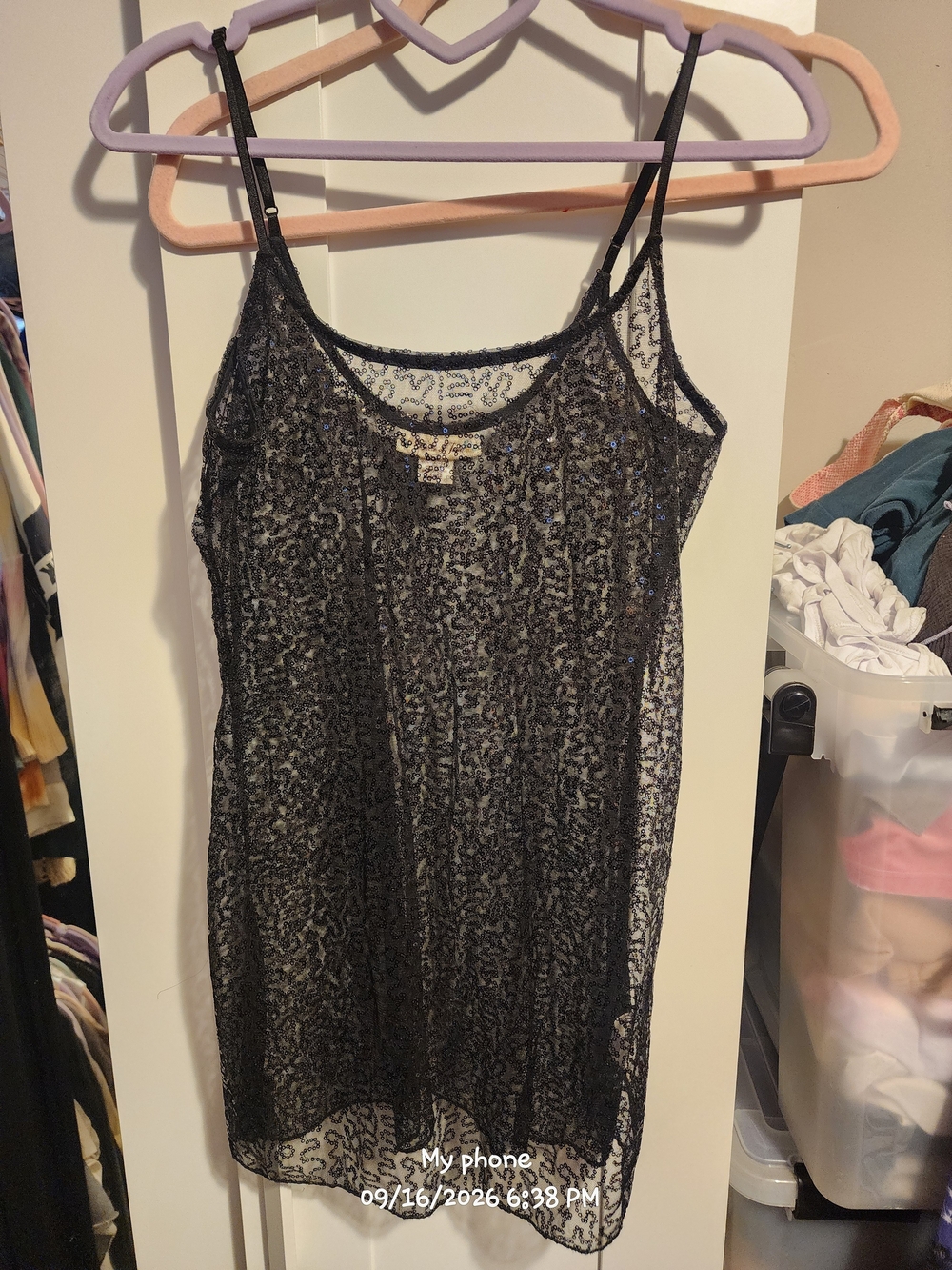 Belle Du Jour Black Sheer Lace Cami
